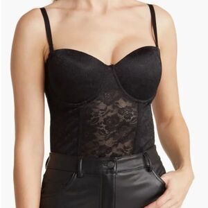 Nicole Miller lace shaping bustier Medium black